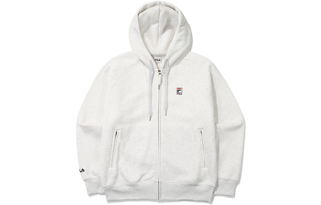 FILA FW22 Unisex Logo Pullover Hoodie Gray - Casual American Style FS2FTE4101X-SGE