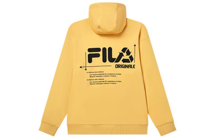 FILA FW22 Yellow Pullover Hoodie with Back Letter Print F11M239204F-YE