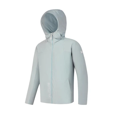 FILA FW23 Lightweight Hooded Down Jacket - Blue Gray Fitness Outerwear A11M341901F-BU