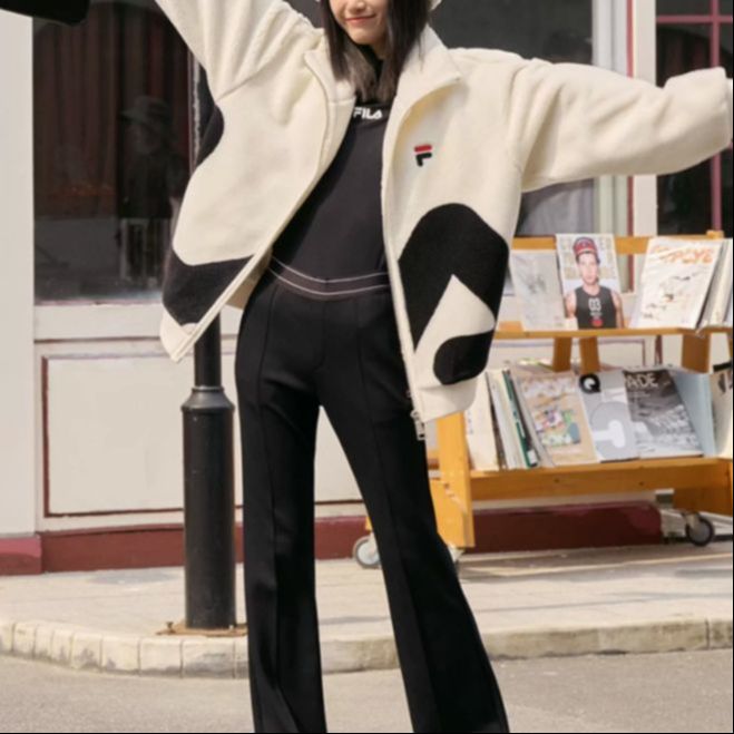 Purchase FILA FW23 Jaket Fleece Retro Big Logo Colorblock Unisex Tebal Hangat. F51U248926F