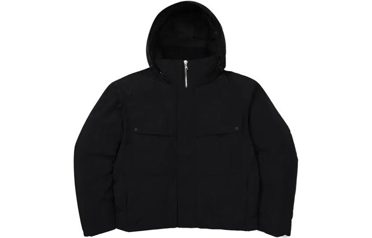 FILA FW23 Solid Color Zip-Up Hoodie Jacket Unisex Black FS2DJF4102M-BLK