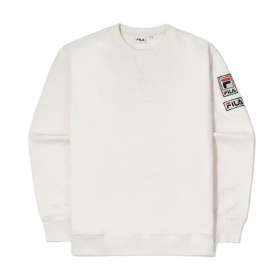 FILA FW23 Unisex Crewneck Logo Long-Sleeve Sweatshirt White FS2POF1119X-OTM