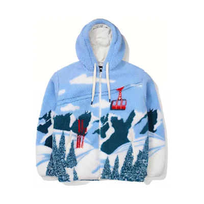FILA Geometric Pattern Blue Hoodie Jacket Unisex FS2PLF4111X-LBU