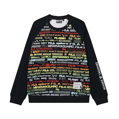 FILA Geometric Print Crewneck Sweatshirt Lychee Red F11M233202F-RD