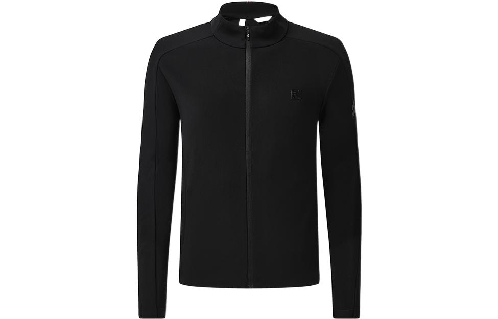 Lookbook 斐乐高尔夫黑色立领夹克背面印花 logo。 A11M315501F-BK