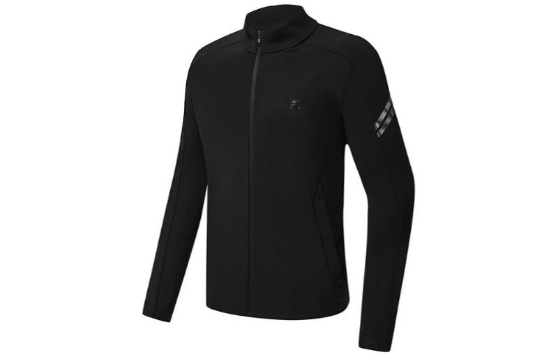 Shop 斐乐高尔夫黑色立领夹克背面印花 logo。 A11M315501F-BK