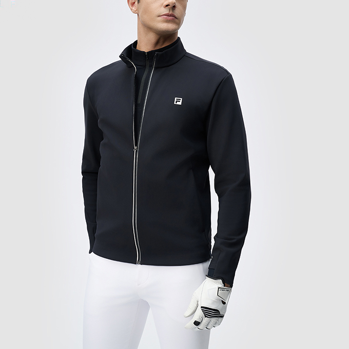 Purchase FILA Golf  Casual Zip-Up Jacket with Stand Collar in Legendary Blue. A11M445501F-NV