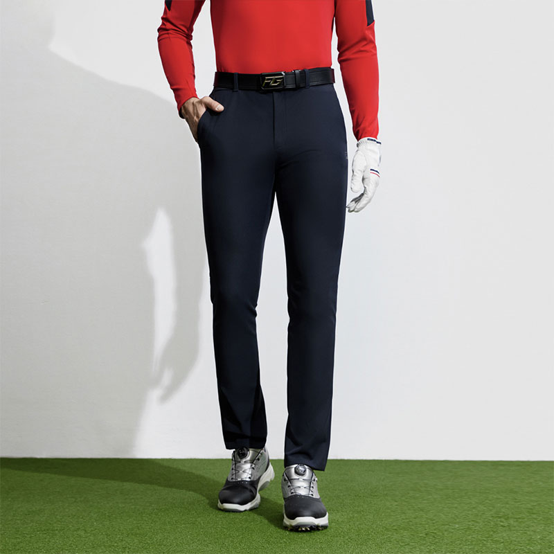 Shop FILA 高爾夫 純色直筒休閒褲 - 傳奇藍 A11M415805FNV