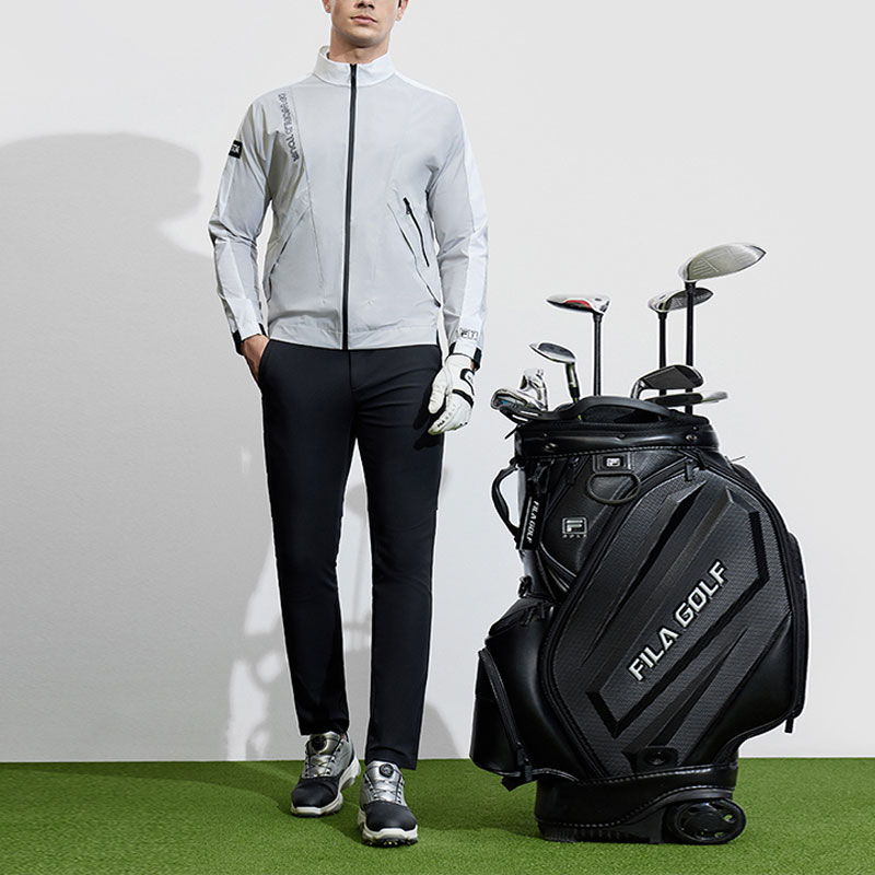 FILA Golf Elite Letter Print Stand Collar Jacket Mist Gray Blue A11M415705F-LB 圖 7