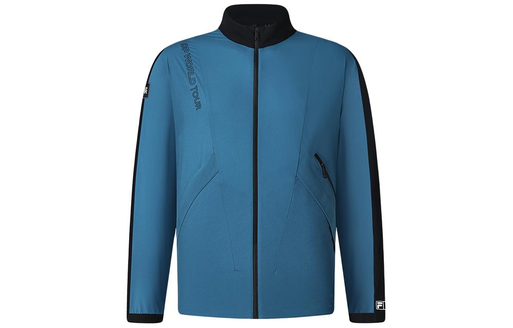 FILA Golf Retro Colorblock Windbreaker Jacket for Men - Logger Blue A11M415705F-DG