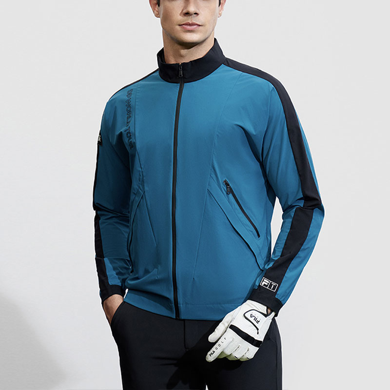 FILA Golf Retro Colorblock Windbreaker Jacket for Men - Logger Blue A11M415705F-DG 圖 4