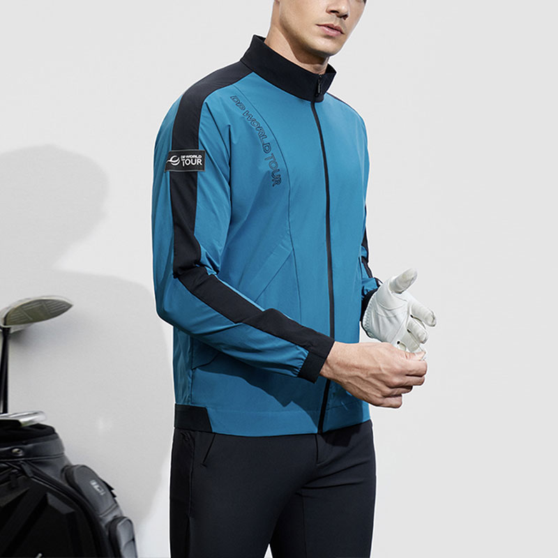 FILA Golf Retro Colorblock Windbreaker Jacket for Men - Logger Blue A11M415705F-DG 圖 6