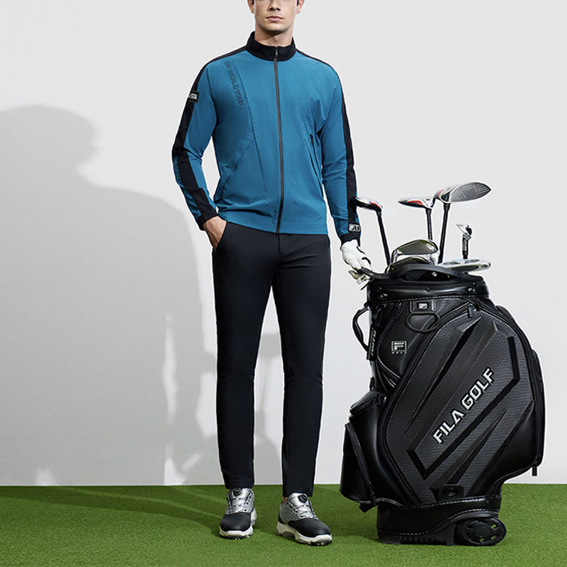 FILA Golf Retro Colorblock Windbreaker Jacket for Men - Logger Blue A11M415705F-DG 圖 7