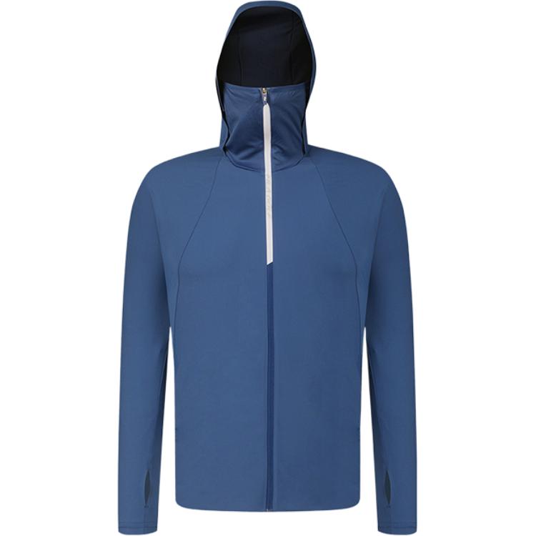 FILA Golf Solid Knit Hoodie Jacket Dock Blue A11M425508F-DB