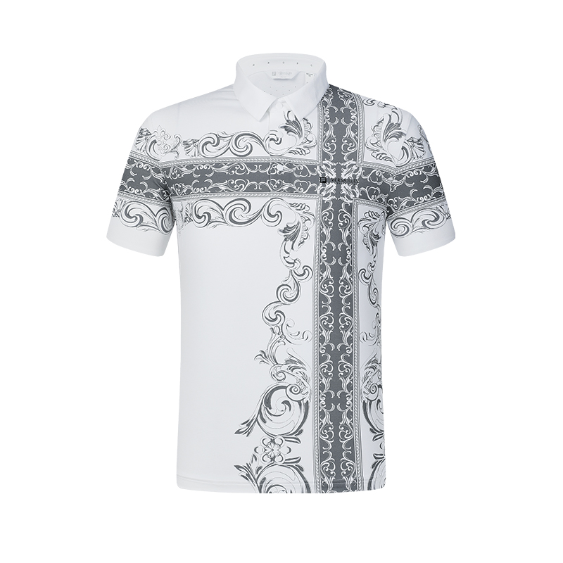 FILA Golf Versailles Collab Knit Short Sleeve Polo Shirt Summer Print A11M425108FZA