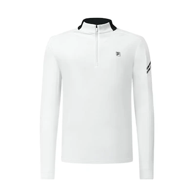 FILA Golf White Jacket with Letter Logo Print and Stand Collar A11M315201F-WT