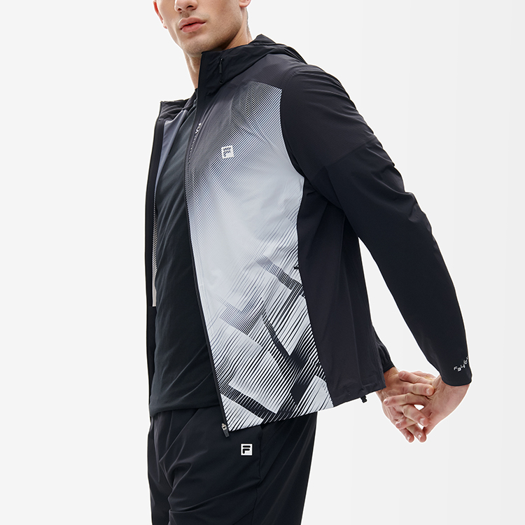 FILA Gradient Logo Print Hooded Woven Jacket Multicolor Casual Outerwear A11M221705F-ZA 圖 7