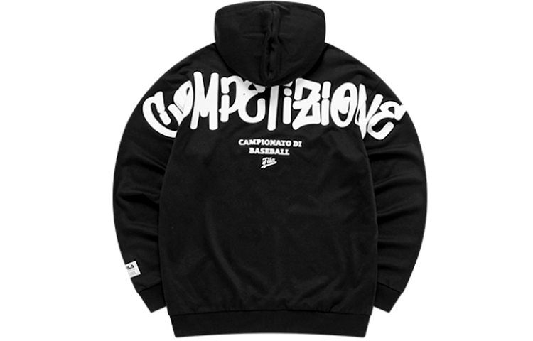 FILA Graffiti Letter Print Loose Fit Hoodie Men’s - Deep Black T11M132204F-BK