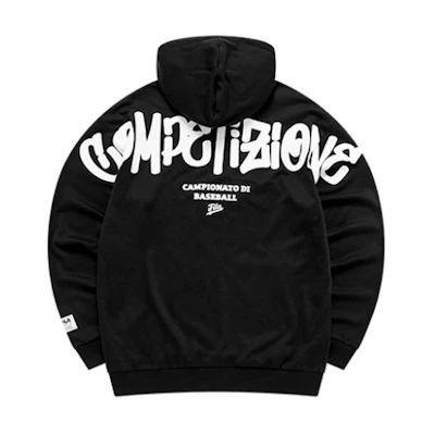 FILA Graffiti Letter Print Loose Fit Hoodie Men’s - Deep Black T11M132204F-BK