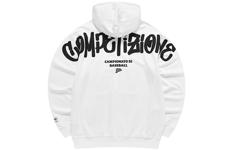 FILA Graffiti Letter Print Oversized Hoodie Standard White T11M132204FWT