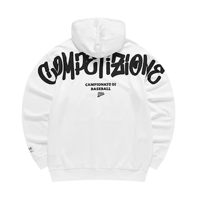 FILA Graffiti Letter Print Oversized Hoodie Standard White T11M132204FWT