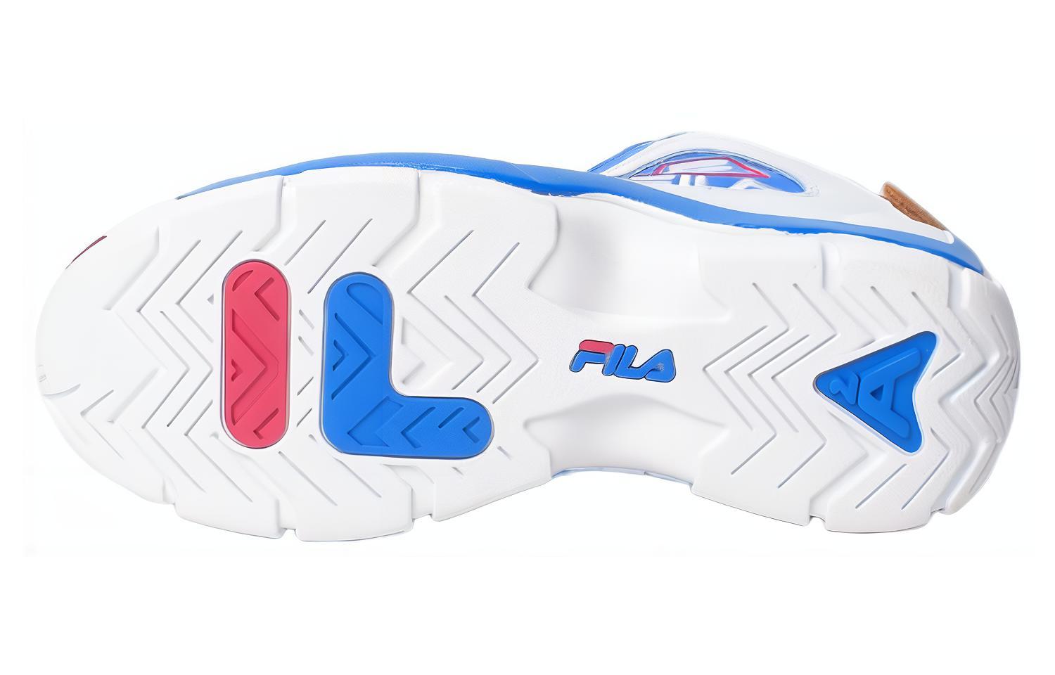 Lookbook FILA斐樂 GRANT HILL 2 耐磨防滑 高幫 籃球鞋 男款 白藍