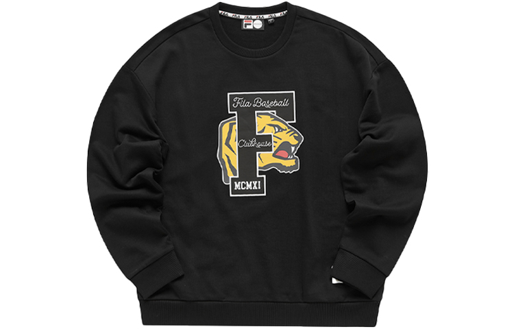 FILA Graphic Crewneck Pullover Sweatshirt - Deep Black T11M112212F-BK