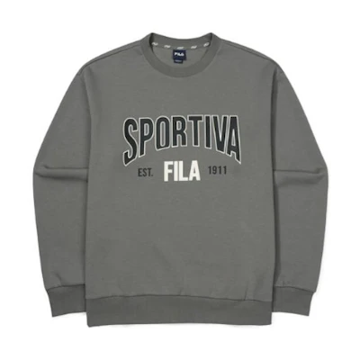 FILA Graphic Logo Crewneck Sweatshirt Unisex Dark Gray Long Sleeve FS2POF3108X-DGY