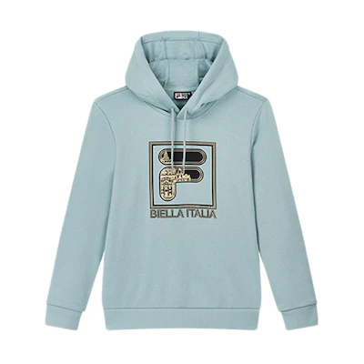 FILA Graphic Logo Pullover Hoodie Men’s Iceberg Green F11M018206FGN