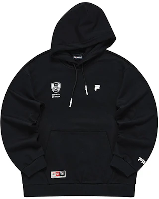 FILA 图案贴标宽松版针织连帽衫黑色 - 时尚长袖 T11M245206FBK Buy FILA 图案贴标宽松版针织连帽衫黑色 - 时尚长袖 T11M245206FBK