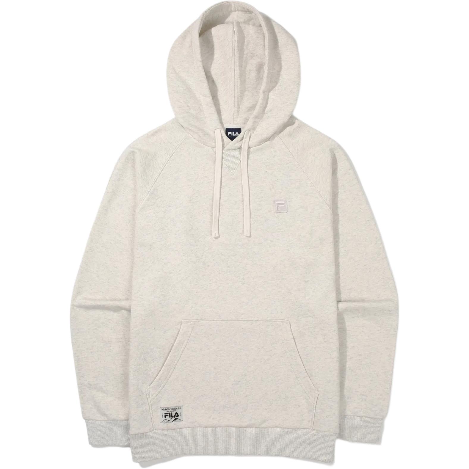 FILA Graphic Print Oatmeal Hoodie Unisex Long Sleeve FS2POG3110XOTM