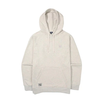 FILA Graphic Print Oatmeal Hoodie Unisex Long Sleeve FS2POG3110XOTM