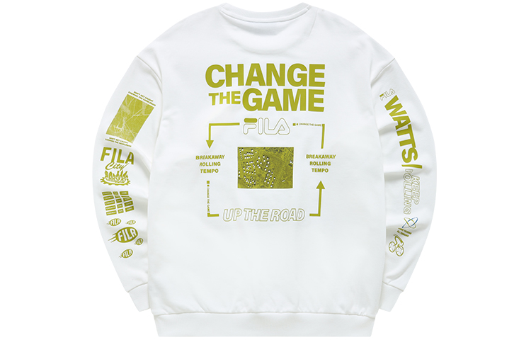 FILA Graphic Print Pullover Sweatshirt Standard White T11M211209FWT