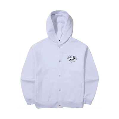FILA Gray Hooded Jacket with Letter Print and Loose Drop Shoulder Design FS2FTG1103X-WTM