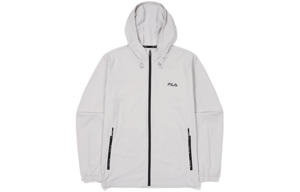 FILA Gray Hoodie Jacket with Embroidered Lettering and Zipper FS2FTF2202M-LG