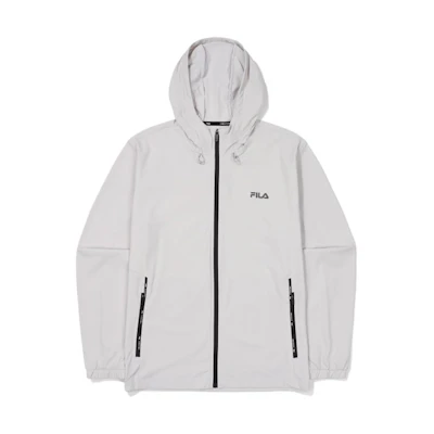 FILA Gray Hoodie Jacket with Embroidered Lettering and Zipper FS2FTF2202M-LG