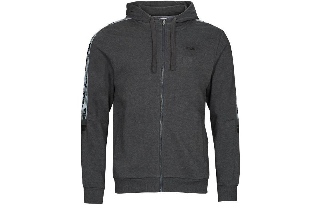 FILA Gray Logo Zipper Drawstring Hooded Jacket FAM0191800-29