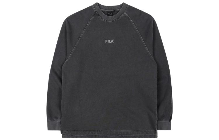 FILA Gray Loose-Fit Crewneck Sweatshirt with Letter Print FE2RLC5131X-DGY
