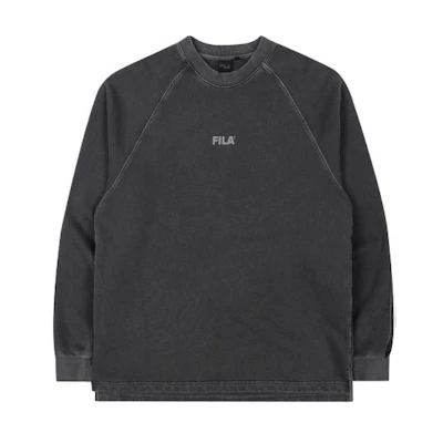 FILA Gray Loose-Fit Crewneck Sweatshirt with Letter Print FE2RLC5131X-DGY