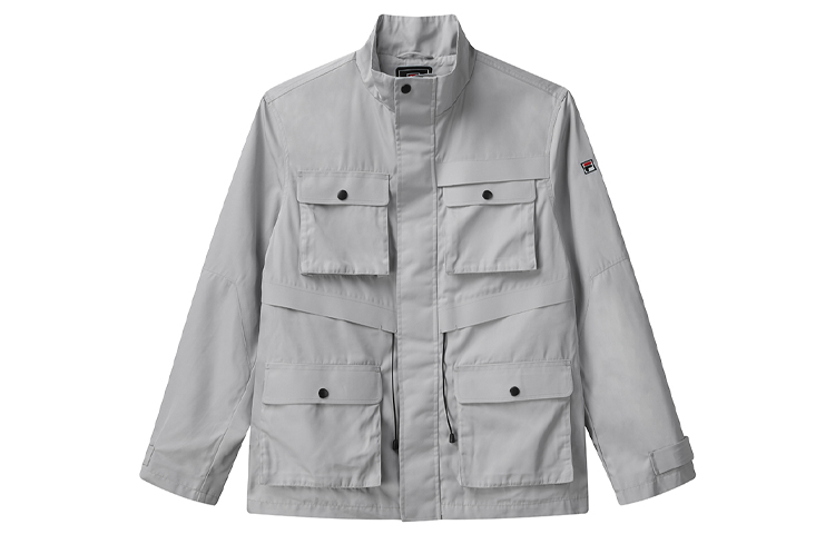 FILA Gray Multi-Pocket Casual Sports Utility Woven Jacket F51M048701F-GY