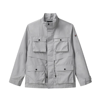 FILA Gray Multi-Pocket Casual Sports Utility Woven Jacket F51M048701F-GY