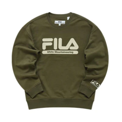 FILA Green Crewneck Pullover Sweatshirt with Letter Print T11M217205F-KK