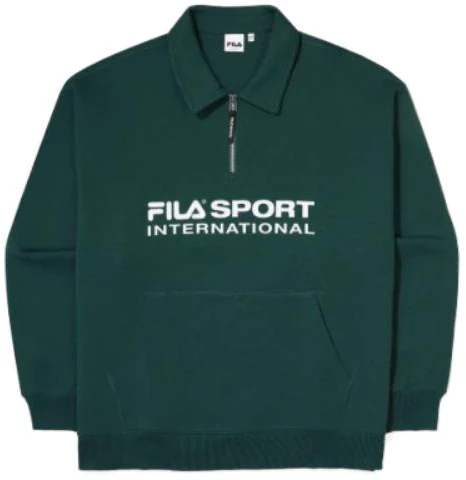fila-green-half-zip-pullover-sweatshirt-with-letter-print-fs-2-pof-1133-x-pig