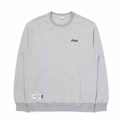 FILA Grey Crewneck Sweatshirt with Logo Print FE2POE6301X-DBE