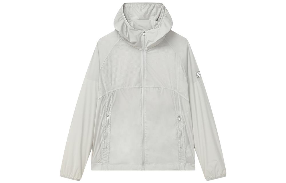 FILA Grey Logo Hooded Zip-Up Woven Jacket F11M227702F-GY