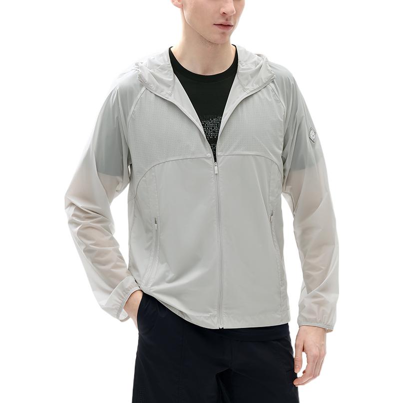 Shop FILA 灰色Logo連帽拉鍊織布外套 F11M227702F-GY