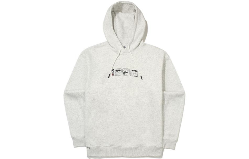 FILA Grey Logo Print Hoodie - Unisex Casual Sweatshirt FS2POE4102X-SGE
