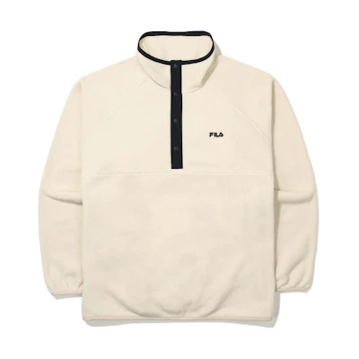 FILA Half-Zip Embroidered Logo Sweatshirt Brown FE2JKE6106X-CRM