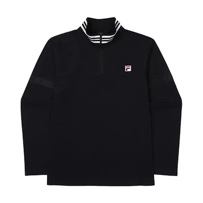 FILA Half-Zip High Collar Sweatshirt Black Long Sleeve 1100FS2RLF4301MBLK