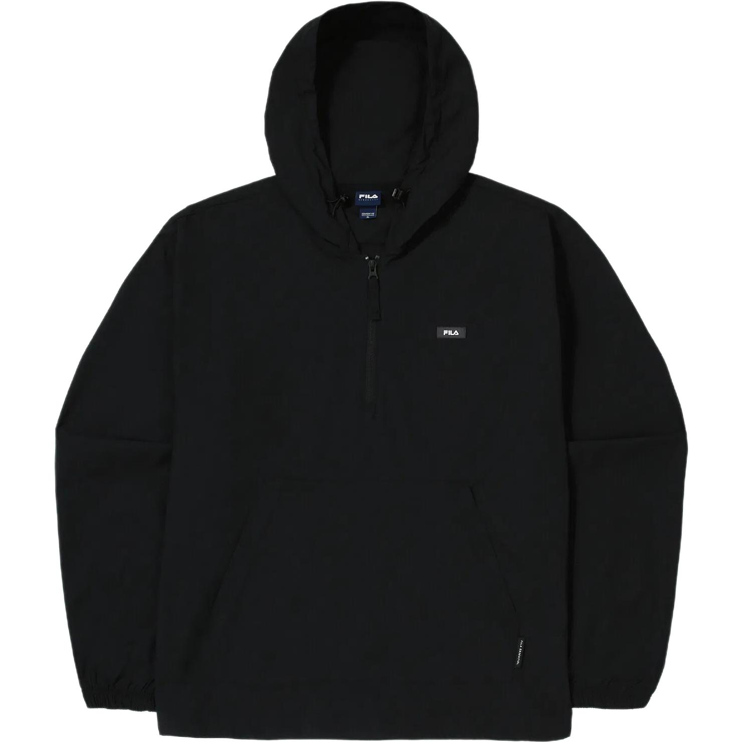 FILA Half-Zip Hoodie Black Unisex Long Sleeve Pullover FS2JKG3102X-BLK